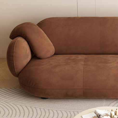 Ansley Suede Fabric Modern Loveseat Sofa